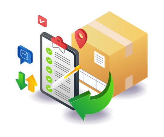 Check cargo shipment  Illustration