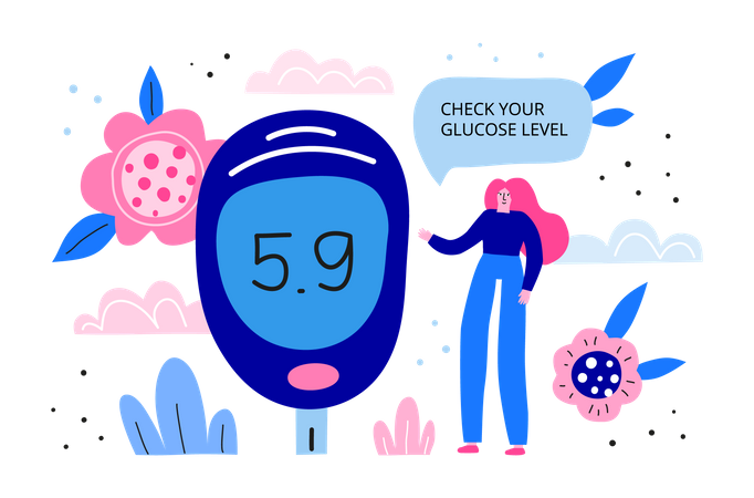 Check glucose level  Illustration