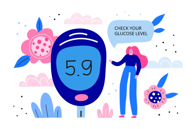 Check glucose level  Illustration