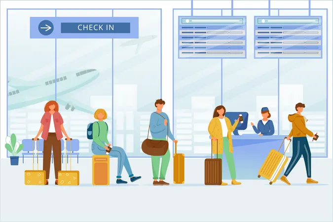 Check in airport zone Illustration