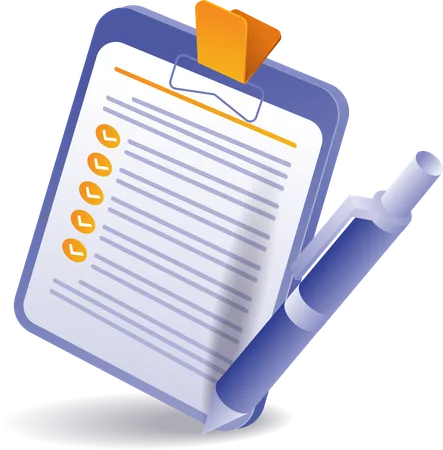 Check mark on paper clipboard  Illustration