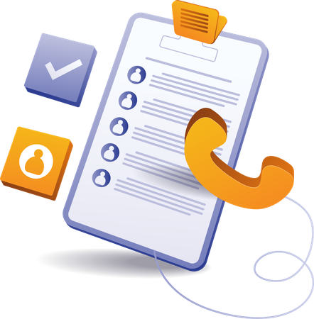 Check subscribed client with telephone number  Illustration