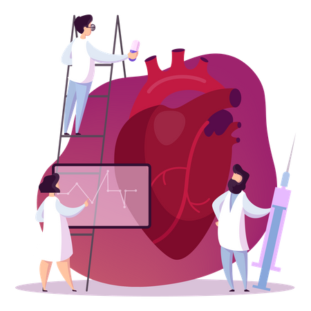 Exame cardíaco  Ilustração