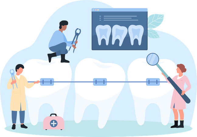 Exame de higiene dental  Ilustração