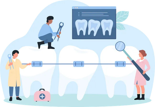 Exame de higiene dental  Ilustração