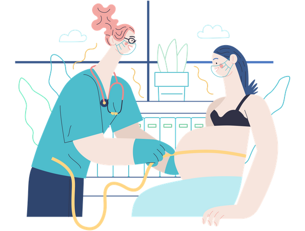 Exame de gravidez de rotina  Ilustração