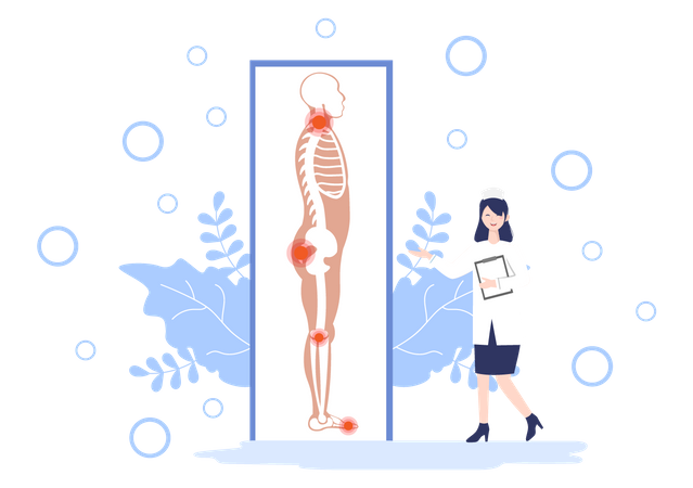 Exame de saúde óssea  Ilustração