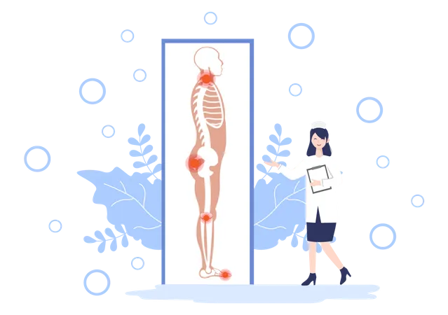Exame de saúde óssea  Ilustração