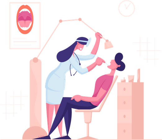 Check-up no dentista  Ilustração