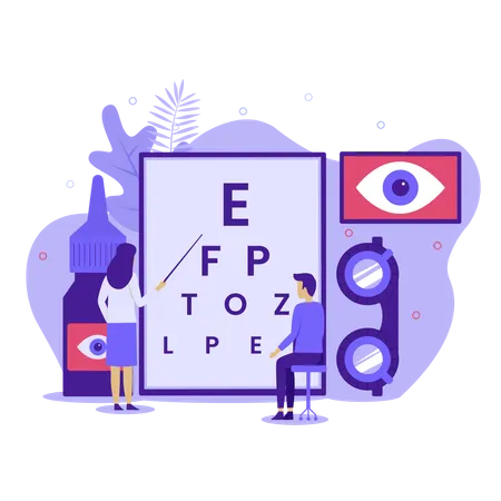 Exame oftalmológico  Ilustração