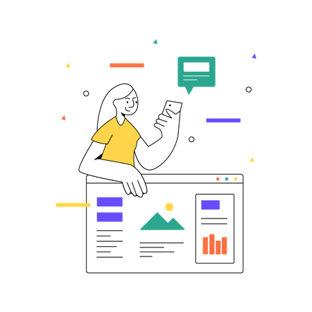 Checking business analytics  Illustration