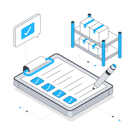 Checking Delivery Package  Illustration