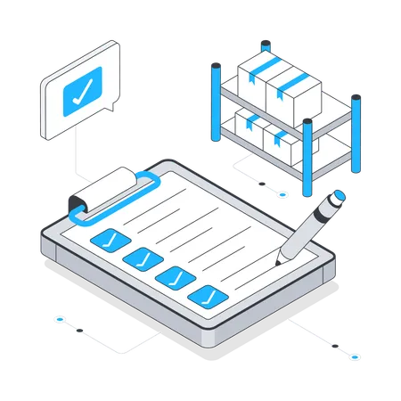 Checking Delivery Package  Illustration