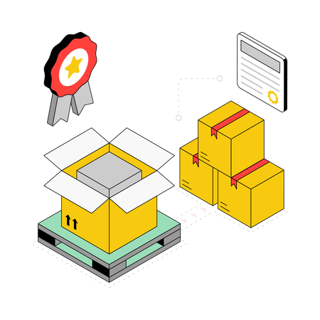 Checking Delivery Package  Illustration