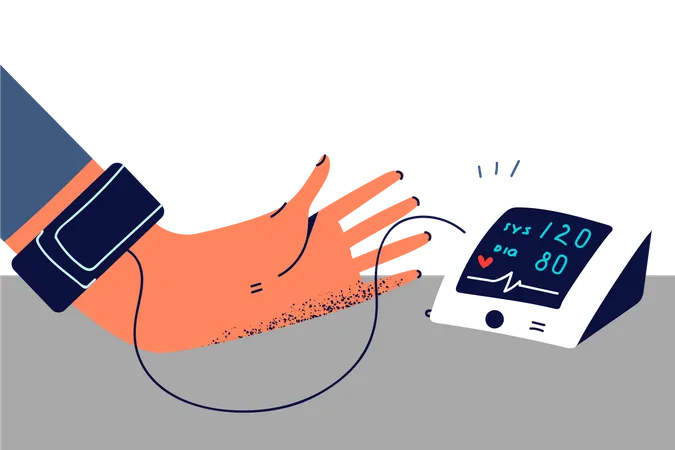 Checking heart beat  Illustration