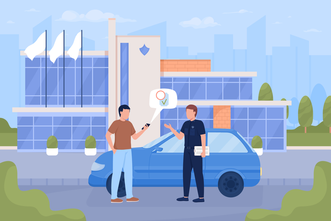 Checking Parking Payment  Illustration