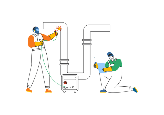 Checking pipe leakage  Illustration