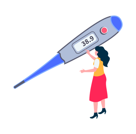 Checking thermometer temperature  Illustration