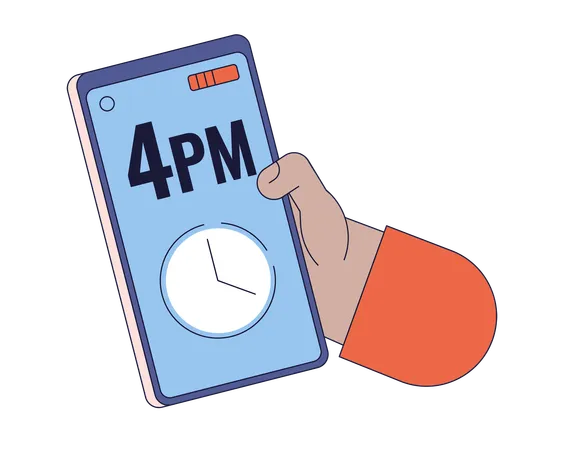 Checking time on smartphone  Illustration