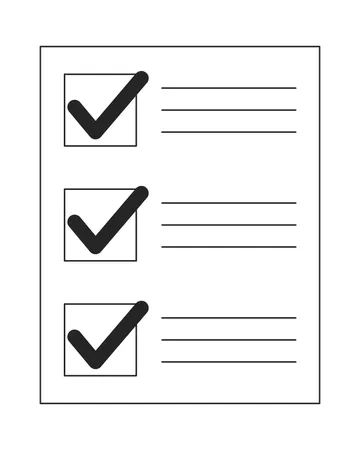 Checklist Flat Monochrome Isolated Vector Object To Do List With Tasks Text On Paper Editable Black And White Line Art Drawing Simple Outline Spot Illustration For Web Graphic Design Illustration