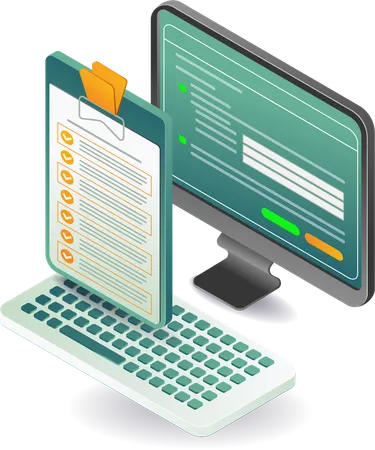 Checklist computer personal account technology  Illustration