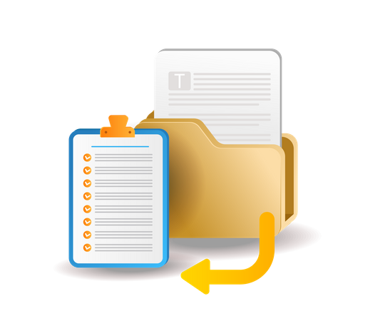 Checklist data folder concept  Illustration