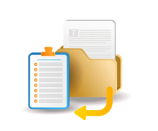 Checklist data folder concept  Illustration