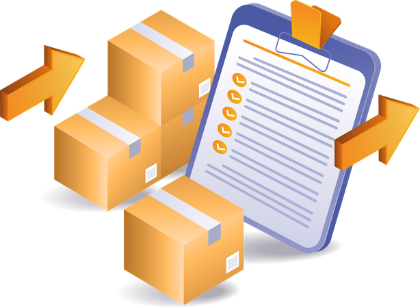 Checklist data of goods delivery package  Illustration