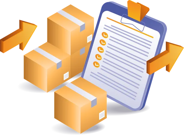 Checklist data of goods delivery package  Illustration