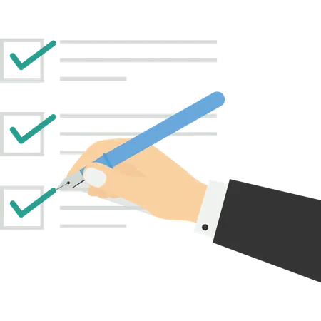 Checklist For Completed Tasks Project Checkbox Or Achievement List And Approval Document Concept Illustration