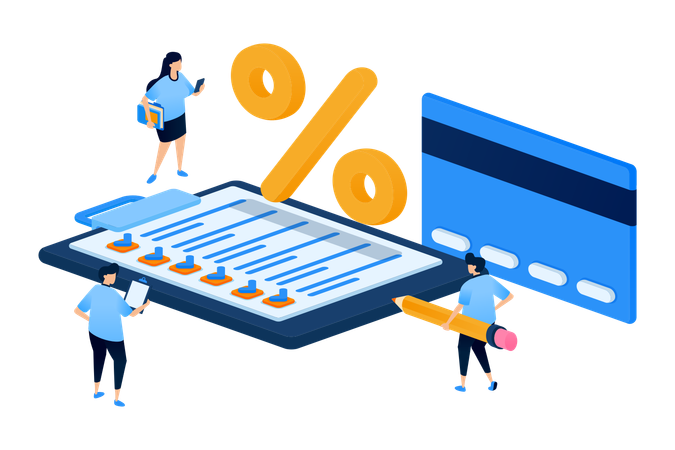 Checklist for credit card application approval  Illustration
