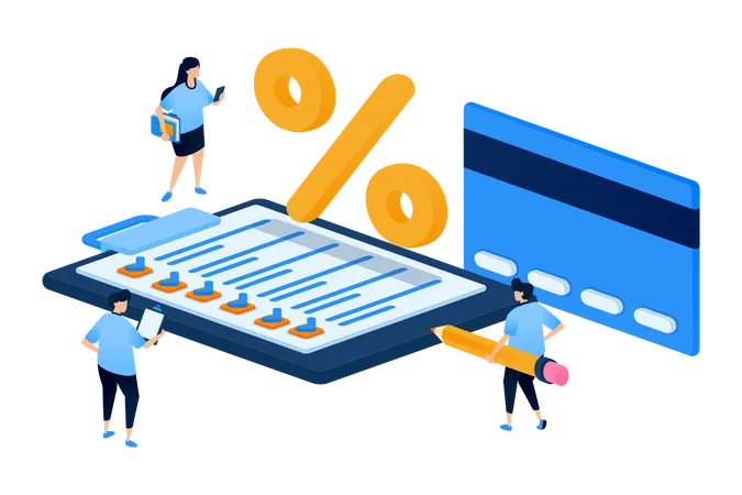 Checklist for credit card application approval  Illustration