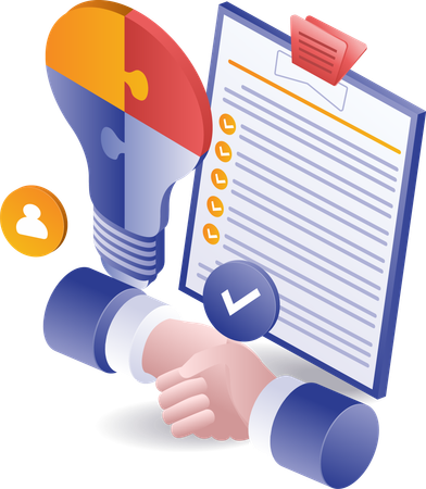 Checklist handshake puzzle plan solution  Illustration