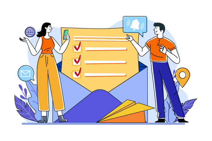 Checklist mail  Illustration