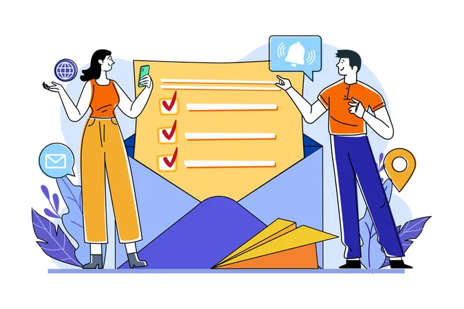 Checklist mail  Illustration