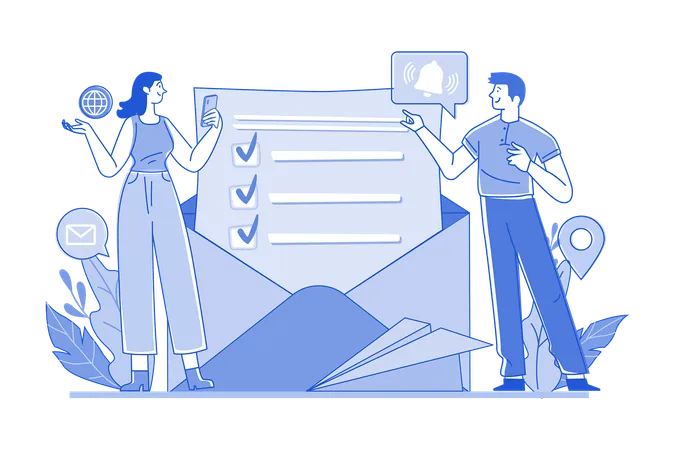 Checklist mail  Illustration