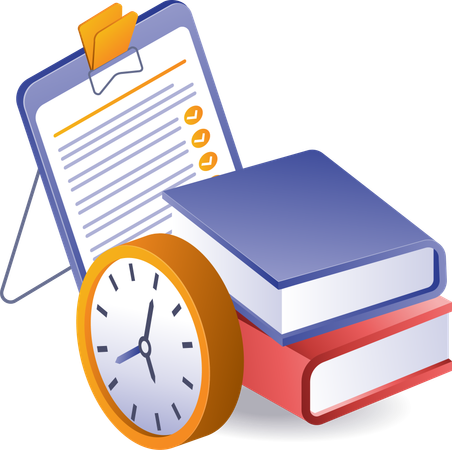 Checklist of student reading time  Illustration