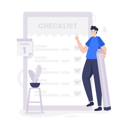 Checkliste für den Tagesplan  Illustration