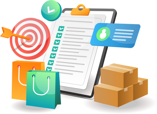 Checkliste für die Strategiedaten eines Geschäftsplans  Illustration