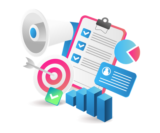 Checkliste für Online-Geschäftspläne  Illustration
