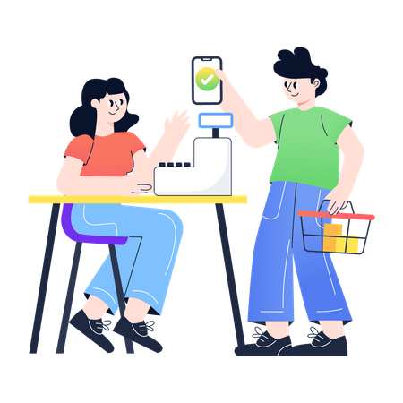 Checkout Counter Illustration