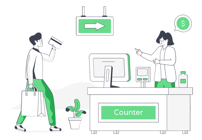 Checkout Counter  Illustration