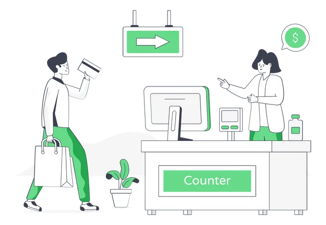 Checkout Counter  Illustration