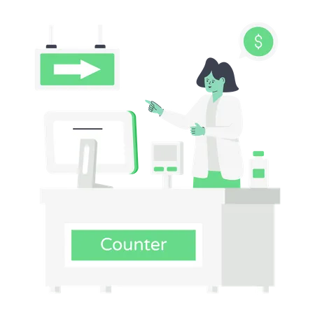 Checkout Counter  Illustration