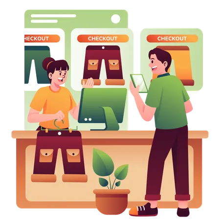 An Illustration Of Checkout The Product Illustration