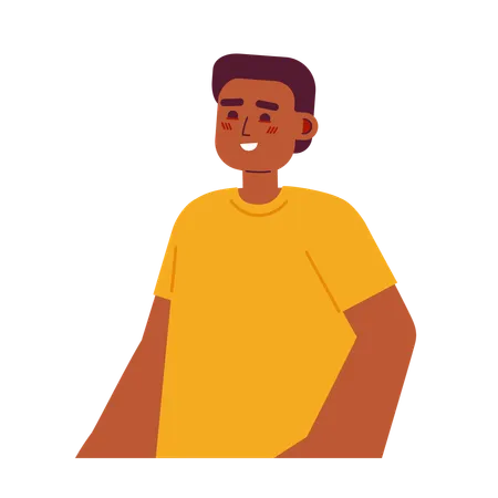 Cheerful african american brunette boy  Illustration