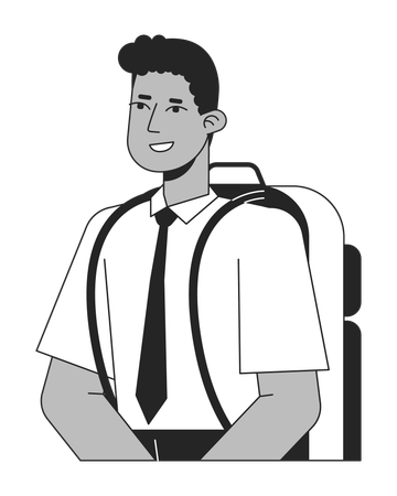 Cheerful african american student  Illustration