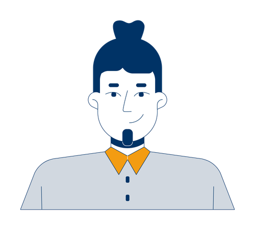 Cheerful caucasian male corporate worker portrait  Illustration