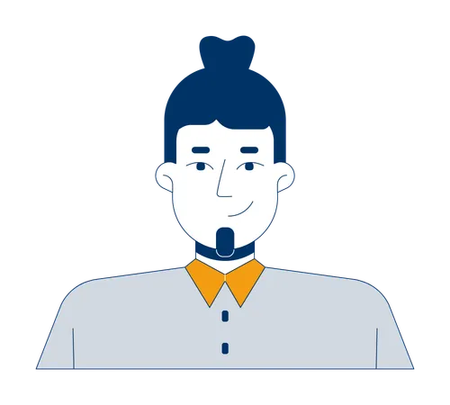 Cheerful caucasian male corporate worker portrait  Illustration