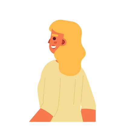 Cheerful caucasian woman with bright smile  Illustration